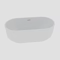 White Freestanding Bathtub With Sleek Modern Design And Smooth Surface