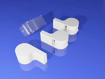 High Quality Professional Sports Equipment White Whistles With Transparent Covers 3d model