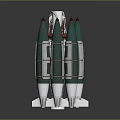 Green And White Military Missile With Symmetrical Warhead Structure And Launch System Design