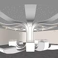 Post-modern column ceiling column booth 3d model