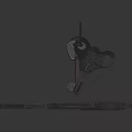 Modern Key Metal Key Unlocking Tool 3d model