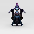 Fantasy Woman With Purple Hair Blue Skin Magical Robe And Clawed Fingers