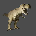 Reptile Tyrannosaurus Rex Dinosaur 3D Model Showing Open Mouth And Sharp Teeth