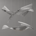 Modern shaped chandelier art chandelier 3d model