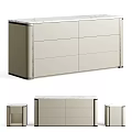 Sleek Modern Entryway Cabinet And Side Cabinet With Marble Top And Storage Drawers
