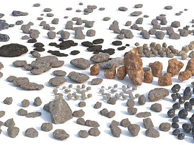 Natural Stone And Wood Materials Collection With Various Textures And Sizes 3d model