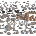 Natural Stone And Wood Materials Collection With Various Textures And Sizes
