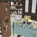 Traditional Laboratory Interior With Scientific Equipment Books And Glassware On Workbench