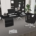 Desk and chair combination 3d model