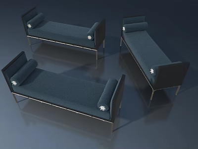 Modern Blue Swing Door With Metal Frame And Contemporary Home Interior Design 3d model