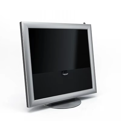Sleek Silver Computer Monitor With Black Screen And Modern Stable Stand Design 3d model