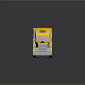 Yellow Semi Truck 3D Model With Detailed Cab Black Stripes Shiny Wheels