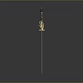 Pair of Ornate Swords With Golden Guard Black Grip And Polished Silver Blade