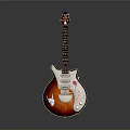 Stylish Electric Guitar With Sunburst Finish And Decorative Design For Home Use