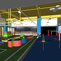 Indoor Kids Sports Fitness Playground With Colorful Equipment Track And Mats