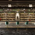Elegant Restaurant Interior Design With Colorful Chairs Chandeliers And Hanging Wine Glasses