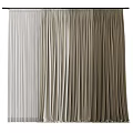 Elegant Light Gray Pleated Curtains With Soft Flowing Texture For Modern Home 3d model