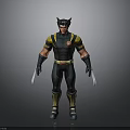 Detailed Wolverine 3D Character Model With Black Yellow Costume And Claws