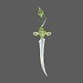 Ornate Decorative Dagger With Silver Sharp Blade And Intricate Gold Hilt Design