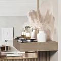 Modern Entryway Console Cabinet Interior Design With Mirror Bench Wall Sconces And Storage Drawers 3d model