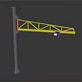 Industrial Heavy Duty Yellow Crane Arm Equipment with Gray Pillar and Hoist