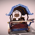 Modern Cartoon Wooden Car Cartoon Carriage Trolley Trolley 3d model