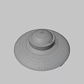 Silver Gray UFO Model With Circular Design Cross Symbol Landing Gear And Illuminated Parts