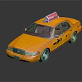 Yellow met TAXI Cab With Roof Sign And Reflective Body Design