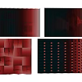 Modern Abstract Geometric 3D Wall Decor with Black Red Green Patterns 3d model