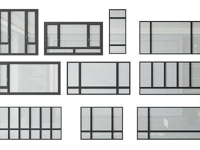 Modern casement window aluminum alloy window model