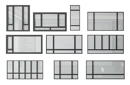 Modern casement window aluminum alloy window 3d model