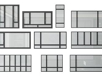 Modern casement window aluminum alloy window 3d model