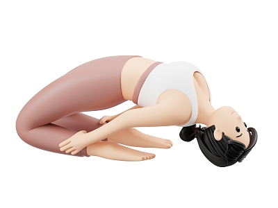 Modern Yoga Do Yoga Teacher Cartoon Woman 3d model