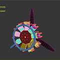Aerospace Propulsion System 3D Model Featuring Metal Coils and Propeller Blades