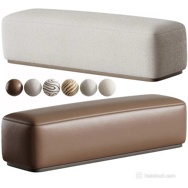 Modern Comfortable Lazy Sofa With Brown Beige Fabric Leather And Decorative Balls 3d model 