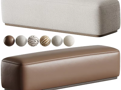 Modern Comfortable Lazy Sofa With Brown Beige Fabric Leather And Decorative Balls 3d model