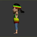 Cartoon Man With Arms Outstretched Wearing Green Vest Blue Pants Sandals And Colorful Headband