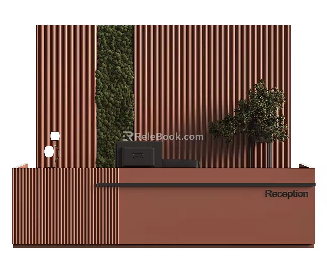 Modern reception desk 3d model
