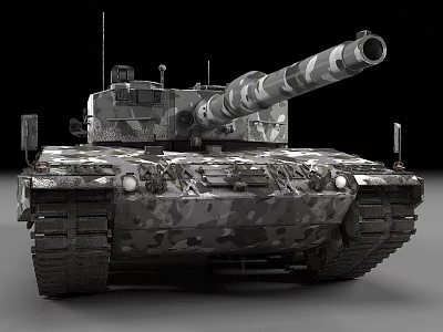 Armored Military Tank With Camouflage Pattern Main Gun And Heavy Tracks Design 3d model