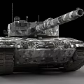 Armored Military Tank With Camouflage Pattern Main Gun And Heavy Tracks Design