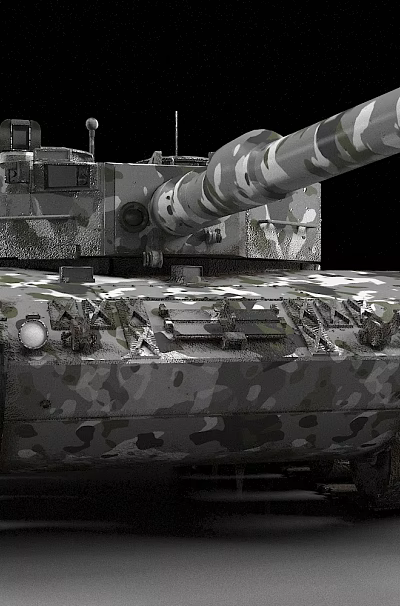 Armored Military Tank With Camouflage Pattern Main Gun And Heavy Tracks Design 3d model