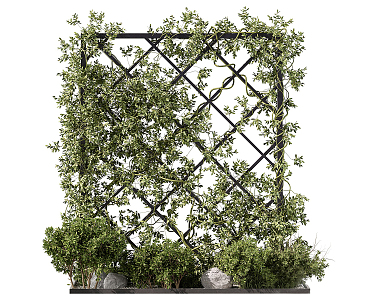 Modern Vine Green Plant Wall Outdoor Green Plant Wall Vine Plant Wall Fence Plant Wall 3d model