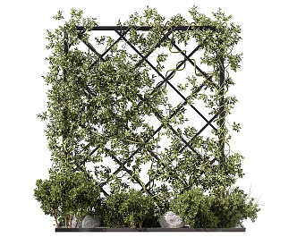 Modern Vine Green Plant Wall Outdoor Green Plant Wall Vine Plant Wall Fence Plant Wall 3d model