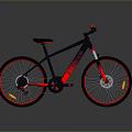 Black and Red Electric Bicycle With Modern Sleek Frame And Red Rimmed Wheels