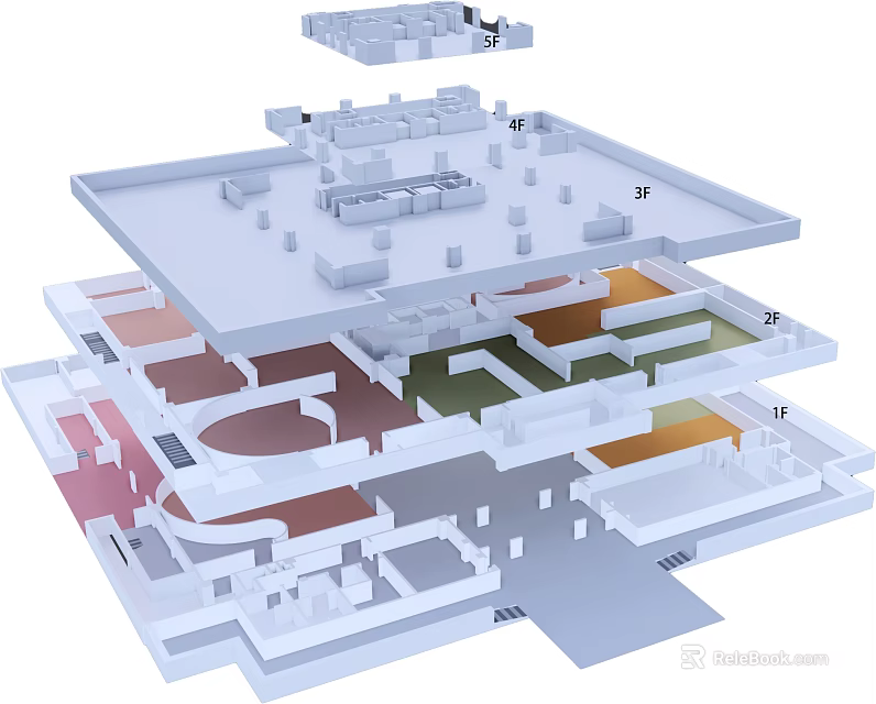 Ancient Architecture Layered Structure With Multi Level Layout And Traditional Courtyards 3d model 