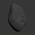 Natural Rock Formation With Irregular Shape And Pitted Textured Surface Against Dark Background