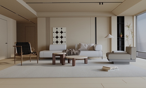 Quiet living room bedroom 3d model