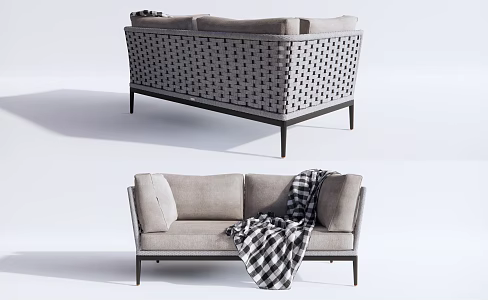 modern outdoor sofa outdoor double sofa leisure sofa 3d model