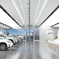 4S Car Dealership Spacious Showroom With Parked Cars Bright Lighting And Lounge Area