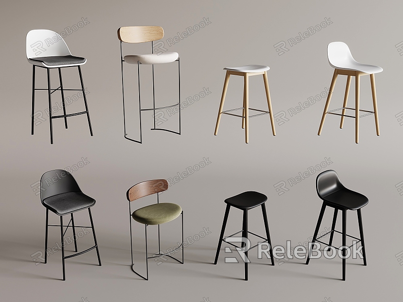 Modern Bar Chair Bar Stool Bar Table Chair High Stool Backrest Rattan Bar Chair Leisure Chair Without Armrest model